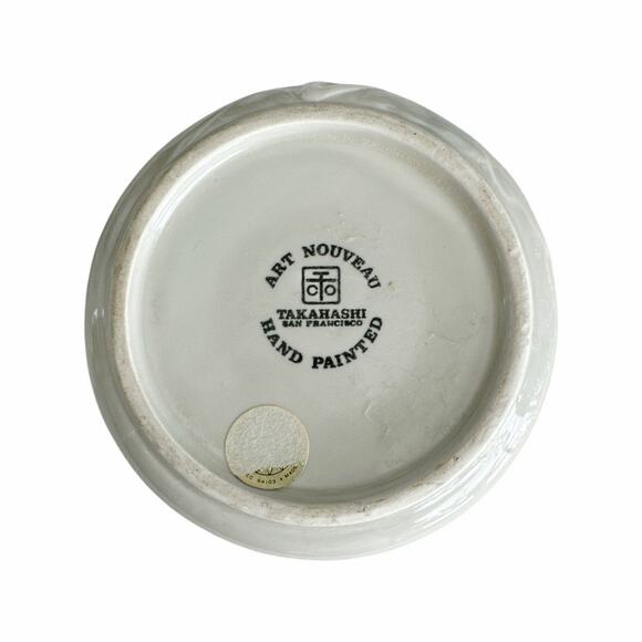 Art Nouveau Takahashi San Francisco Hand Painted Ceramic Frog Box - Picture 6 of 8